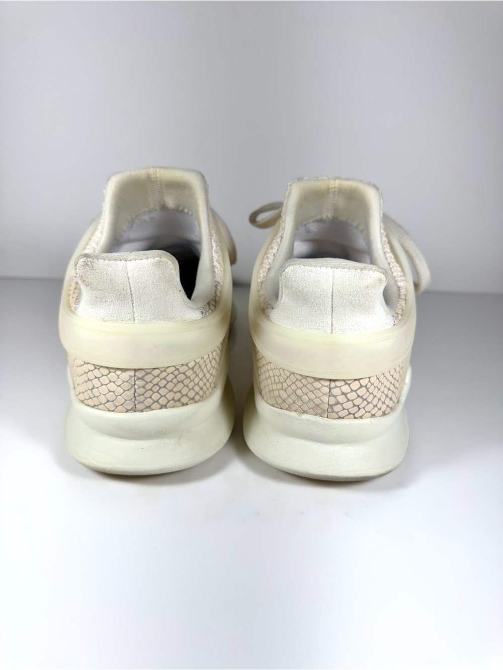 Adidas EQT ADV White Snakeskin Knit Sneakers Low Top Women 7.5 Athletic Running - Picture 6 of 8
